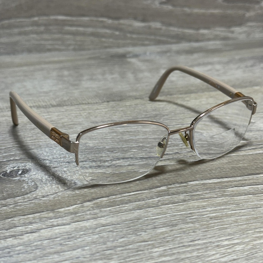 MaxMara MM 1220 NUW Womens Eyeglass Frames 54-18 135 Taupe Semi Rimless Metal